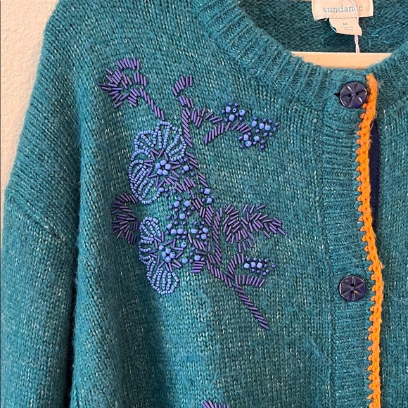 Sundance Teal Cardigan with beading - Picture 2 of 10